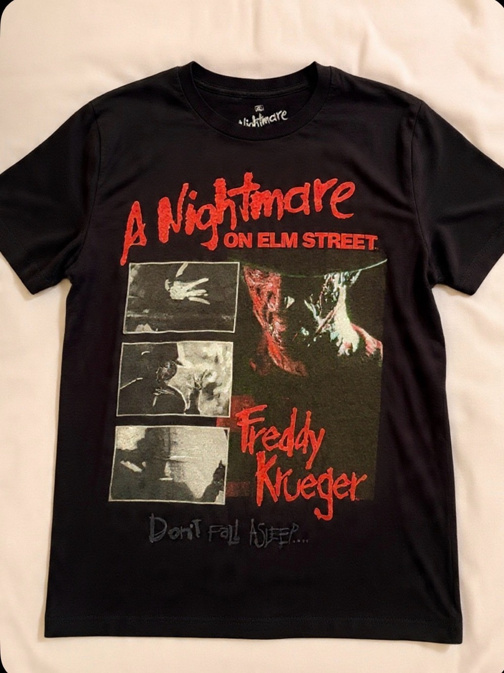 XL Nightmare On Elm Street Freddy Krueger Horror Movie Black Graphic T Shirt